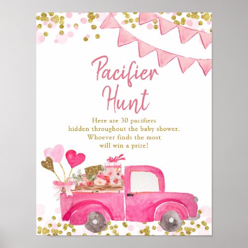 Valentine Truck Sweetheart Pacifier Hunt Poster