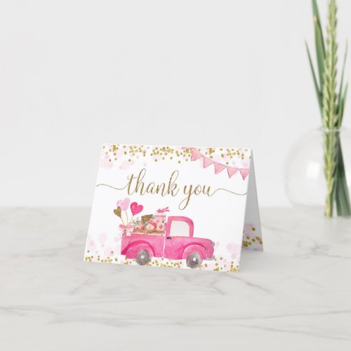 Valentine Truck Sweetheart Thank You Card