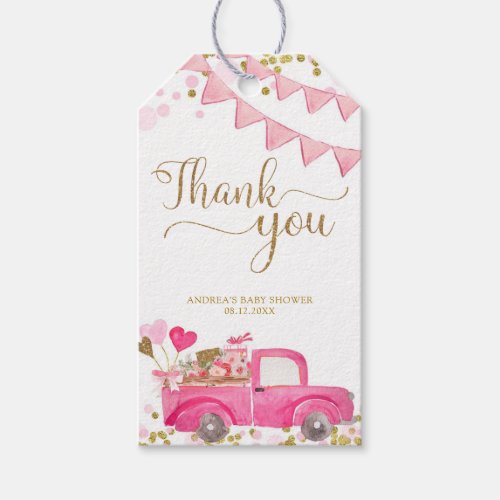 Valentine Truck Sweetheart Thank You Tag