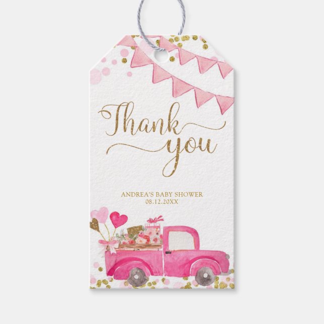 Valentine Truck Sweetheart Thank You Tag (Front)