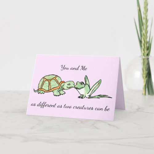 Valentine Turtle and Frog Card