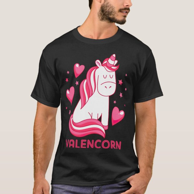 Valentine Unicorn animals  T-Shirt (Front)