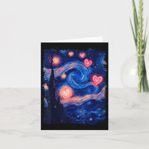 Valentine Van Gogh Starry Night Heart Matching Cou Card