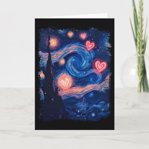 Valentine Van Gogh Starry Night Heart Matching Cou Card