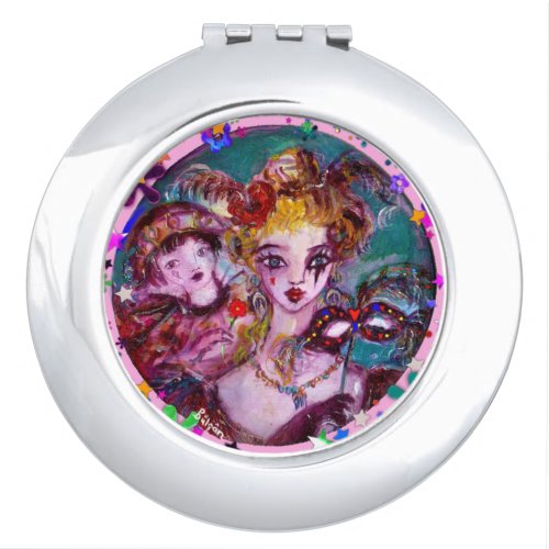 VALENTINE VENETIAN MASQUERADE CONFETTI COMPACT MIRROR