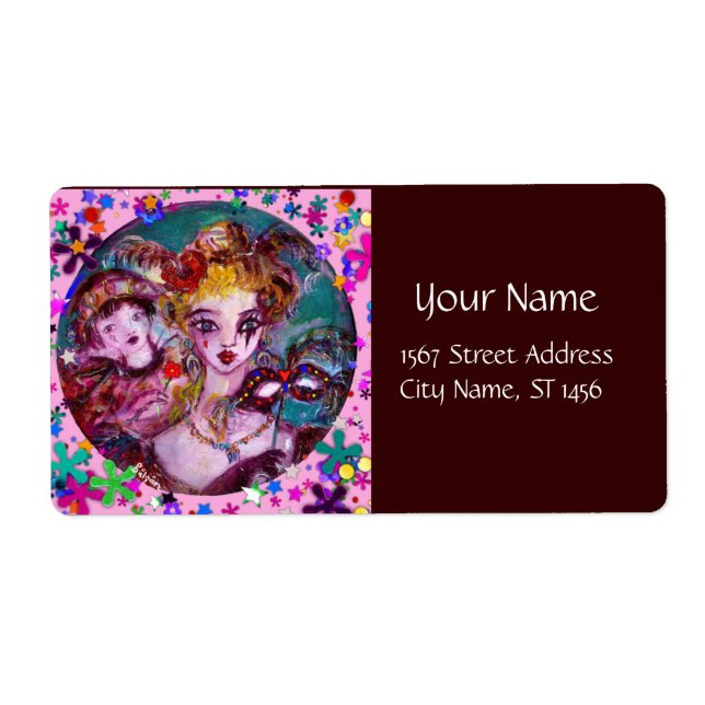 VALENTINE VENETIAN MASQUERADE CONFETTI LABEL (Front)
