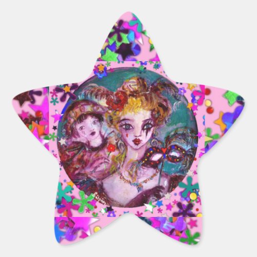 VALENTINE VENETIAN MASQUERADE CONFETTI STAR STICKER