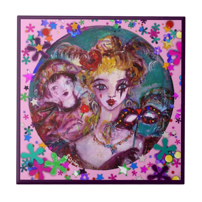 VALENTINE VENETIAN MASQUERADE CONFETTI TILE (Front)