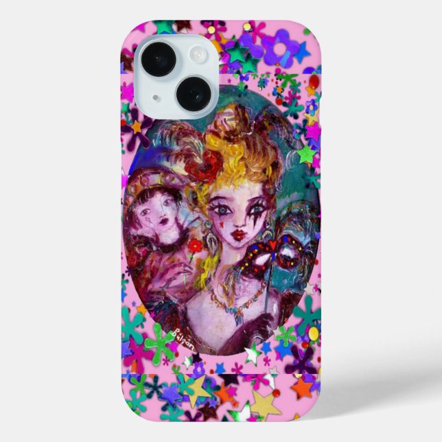 VALENTINE VENETIAN MASQUERADE MASKS AND CONFETTI Case-Mate iPhone CASE (Back)