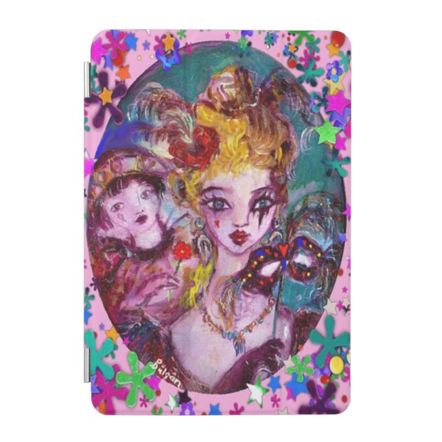 VALENTINE VENETIAN MASQUERADE MASKS AND CONFETTI iPad MINI COVER (Front)