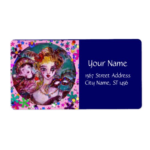 VALENTINE VENETIAN MASQUERADE MASKS AND CONFETTI LABEL