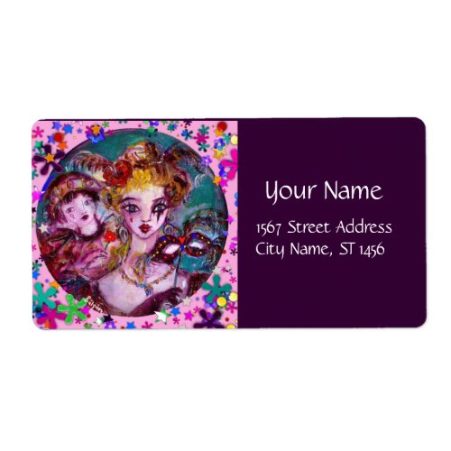 VALENTINE VENETIAN MASQUERADE MASKS AND CONFETTI LABEL