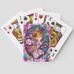 VALENTINE VENETIAN MASQUERADE MASKS AND  CONFETTI POKER CARDS
