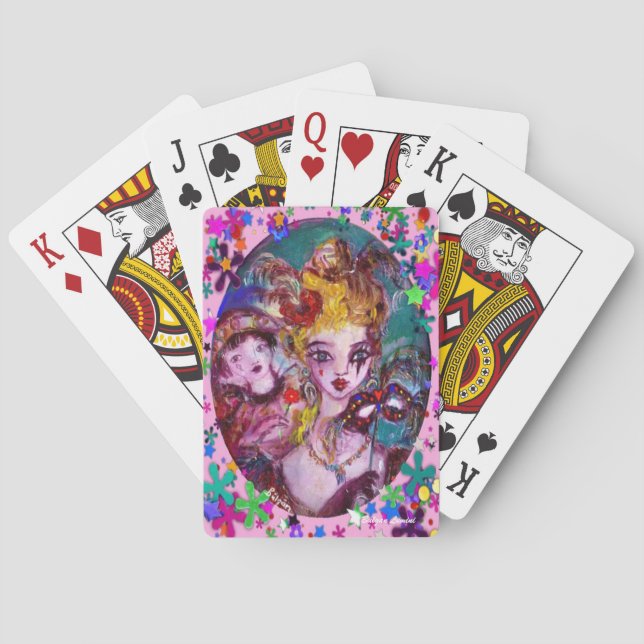 VALENTINE VENETIAN MASQUERADE MASKS AND  CONFETTI POKER CARDS (Back)