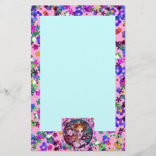 VALENTINE VENETIAN MASQUERADE MASKS,PINK CONFETTI STATIONERY