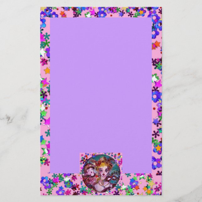 VALENTINE VENETIAN MASQUERADE MASKS STATIONERY (Front)