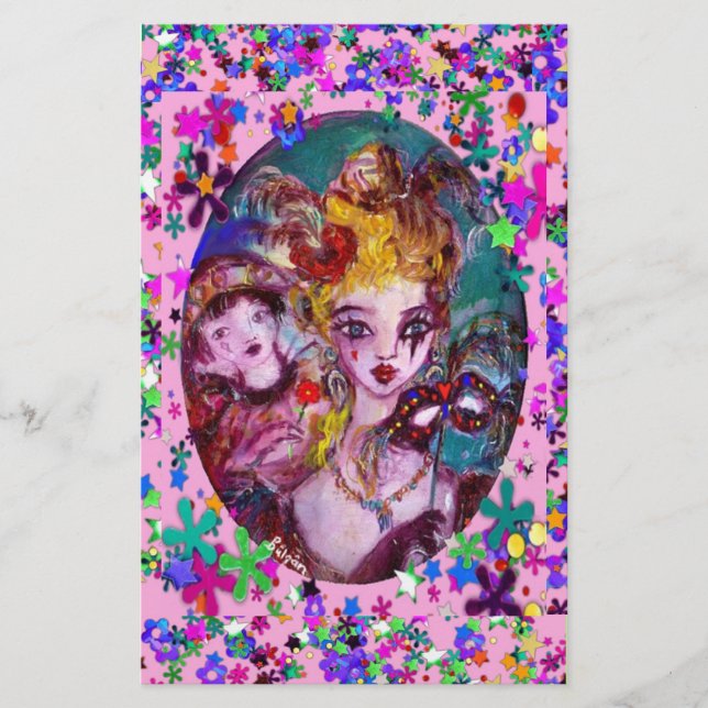 VALENTINE VENETIAN MASQUERADE MASKS STATIONERY (Front)