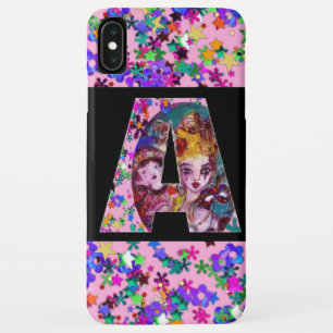 VALENTINE VENETIAN MASQUERADE MONOGRAM A LETTER iPhone XS MAX CASE