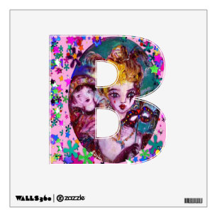 VALENTINE VENETIAN MASQUERADE MONOGRAM B LETTER WALL DECAL