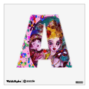 VALENTINE VENETIAN MASQUERADE MONOGRAM B LETTER WALL STICKER