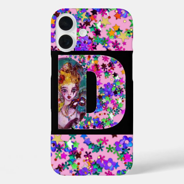 VALENTINE VENETIAN MASQUERADE MONOGRAM D LETTER Case-Mate iPhone CASE (Back)