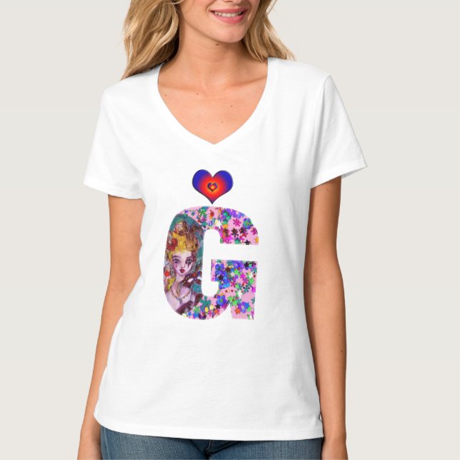 VALENTINE VENETIAN MASQUERADE MONOGRAM G LETTER T-Shirt (Front)