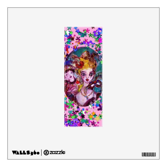 VALENTINE VENETIAN MASQUERADE MONOGRAM I LETTER WALL STICKER (Front)