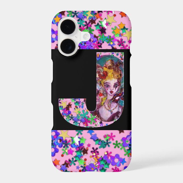 VALENTINE VENETIAN MASQUERADE MONOGRAM J LETTER Case-Mate iPhone CASE (Back)