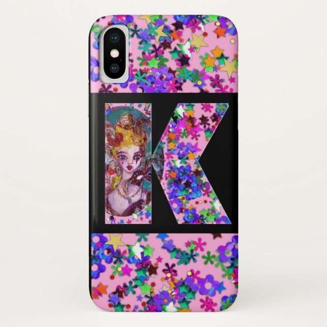 VALENTINE VENETIAN MASQUERADE MONOGRAM K LETTER Case-Mate iPhone CASE (Back)