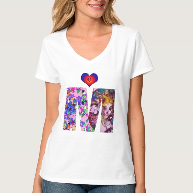 VALENTINE VENETIAN MASQUERADE MONOGRAM M LETTER T-Shirt (Front)