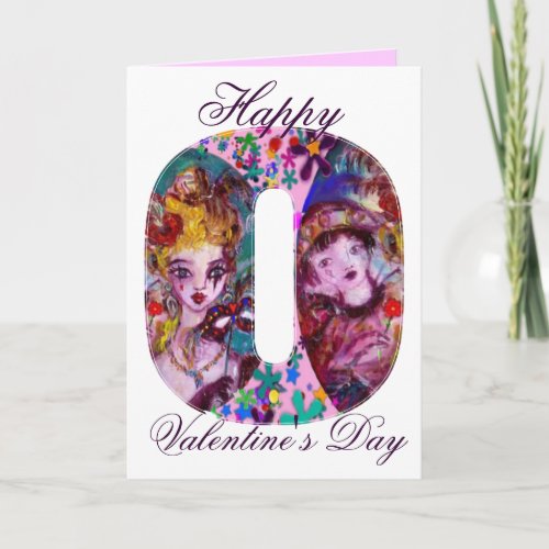 VALENTINE VENETIAN MASQUERADE MONOGRAM O LETTER HOLIDAY CARD