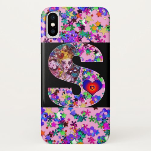 VALENTINE VENETIAN MASQUERADE MONOGRAM S LETTER iPhone XS CASE