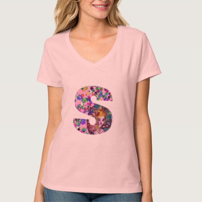 VALENTINE VENETIAN MASQUERADE MONOGRAM S LETTER T-Shirt (Front)