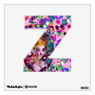 VALENTINE VENETIAN MASQUERADE MONOGRAM Z LETTER WALL DECAL