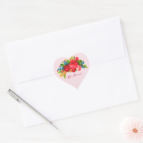 Valentine Vintage Roses Personalize It Sticker