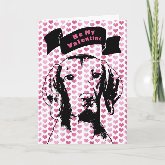 Valentine - Vizsla Silhouette- Reagan Holiday Card (Front)