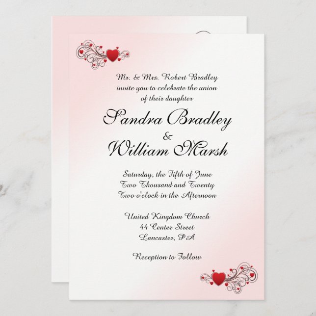 Valentine Wedding Invitation (Front/Back)
