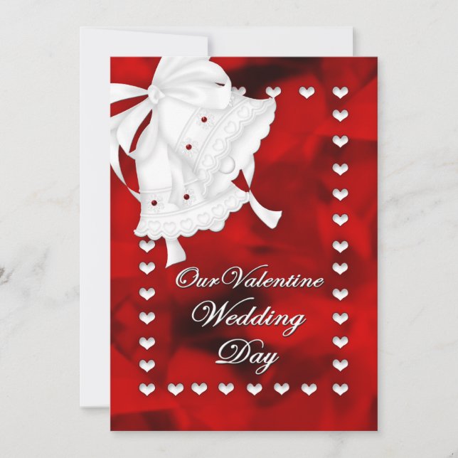 VALENTINE WEDDING INVITATION - HEARTS (Front)