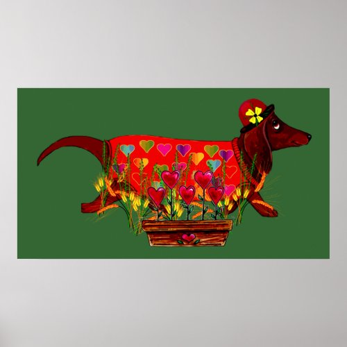 Valentine Weiner Dog Poster