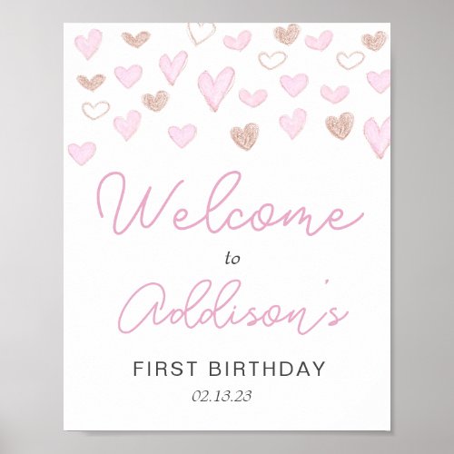Valentine welcome sign poster