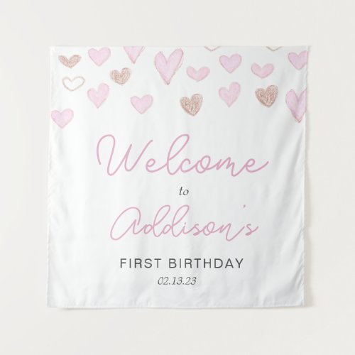 Valentine welcome sign poster tapestry