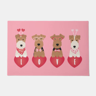 Valentine Welsh Wire Fox Terrier Dogs Doormat