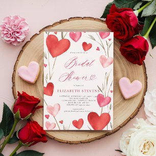 Valentine Whimsical Hearts Garden Bridal Shower Invitation