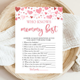 Valentine Who Knows Mommy Best Baby Shower Game Invitation