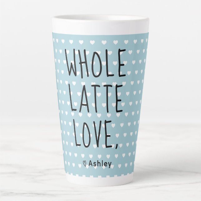 Valentine Whole Latte Love Black Script Latte Mug (Front)
