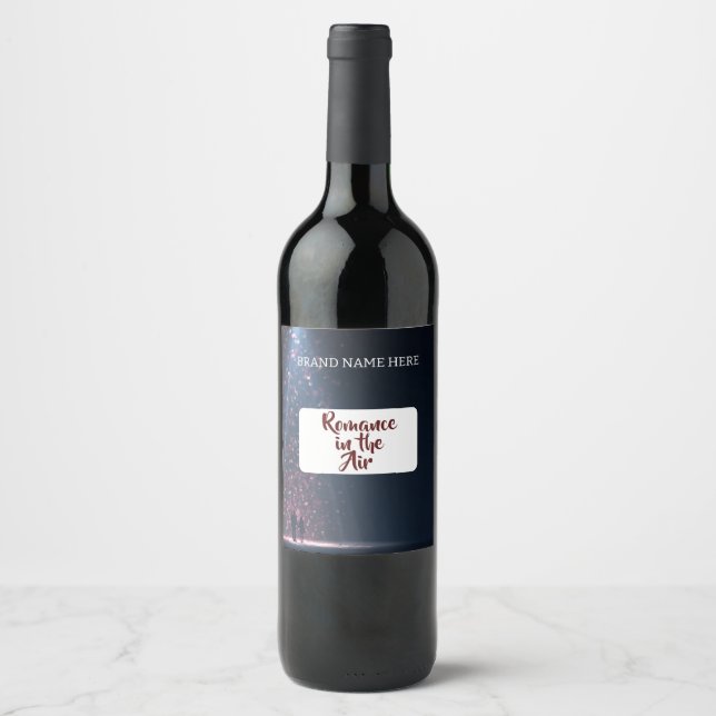 Valentine Wine Label Romance in the Air Dark Theme (Front)