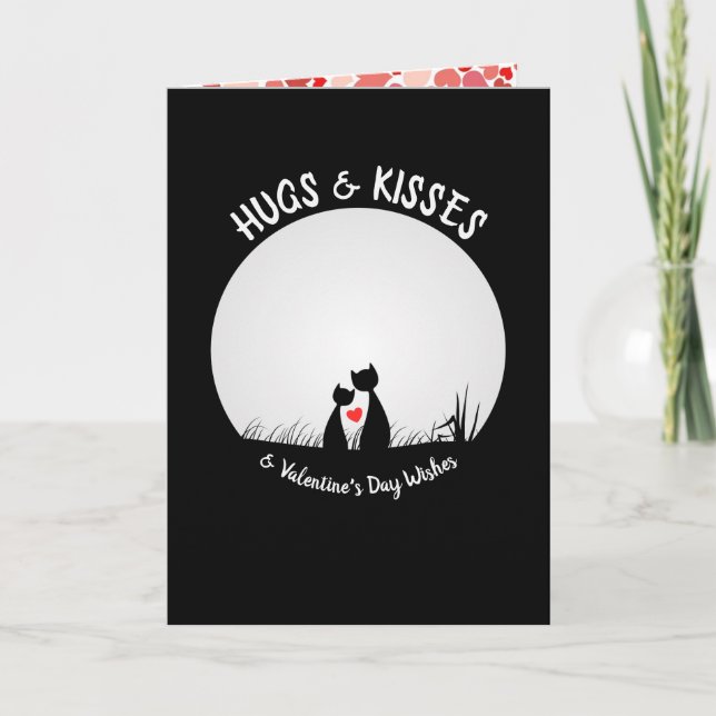 Valentine Wishes Adorable Cat Couple Your Photo Card (Front)
