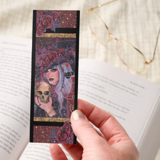 Valentine Witch with skull card by Renee Lavoie Bookmarks