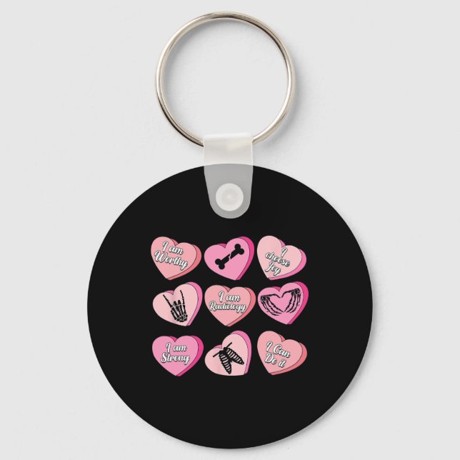 Valentine X-ray Technician Radiologic Technologist Keychain (Front)