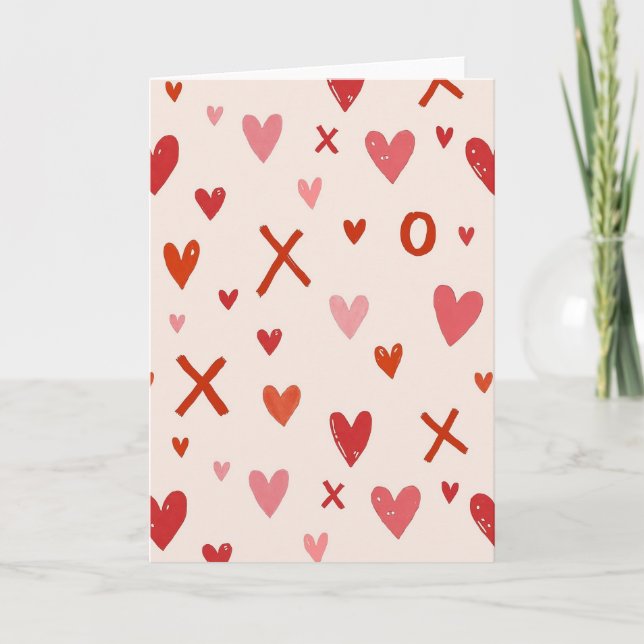 Valentine Xoxo Love Hearts Card (Front)